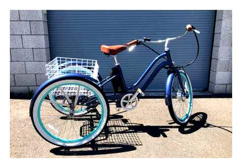 електричний, трицикл, один, триколісний, велосипед